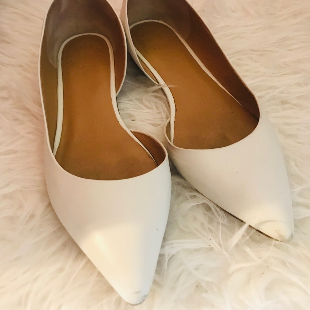 Marc by marc jacobs white LEATHER BALLET FLATS